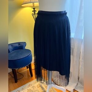 Banana Republic Navy Blue A-Line Midi Skirt for Cocktail